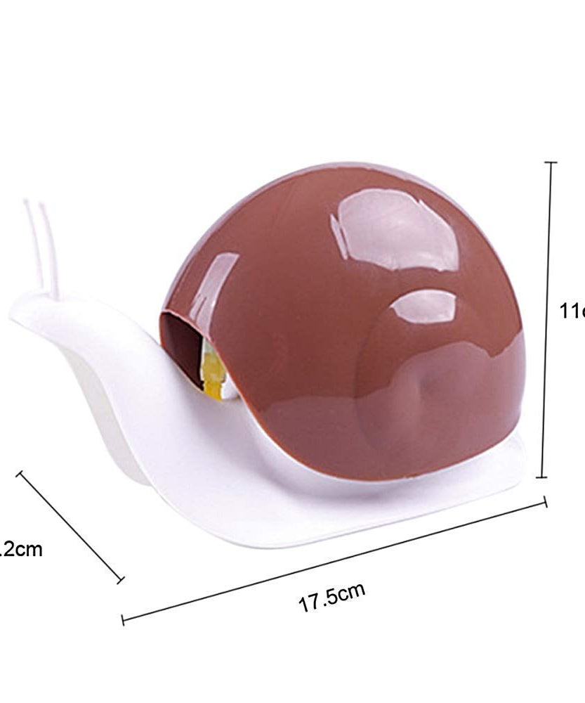 Snail-shaped liquid soap dispenser for travel and everyday use.
