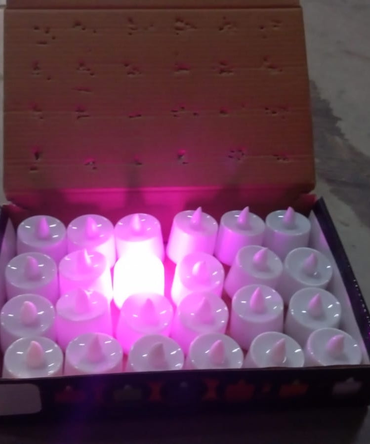 Pink decorative LED candles