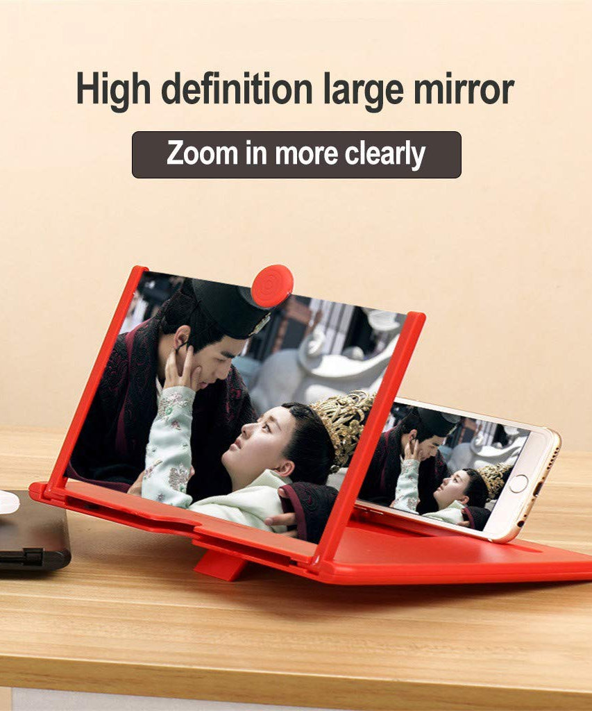 Magnifying screen for phones, offering better clarity for videos.