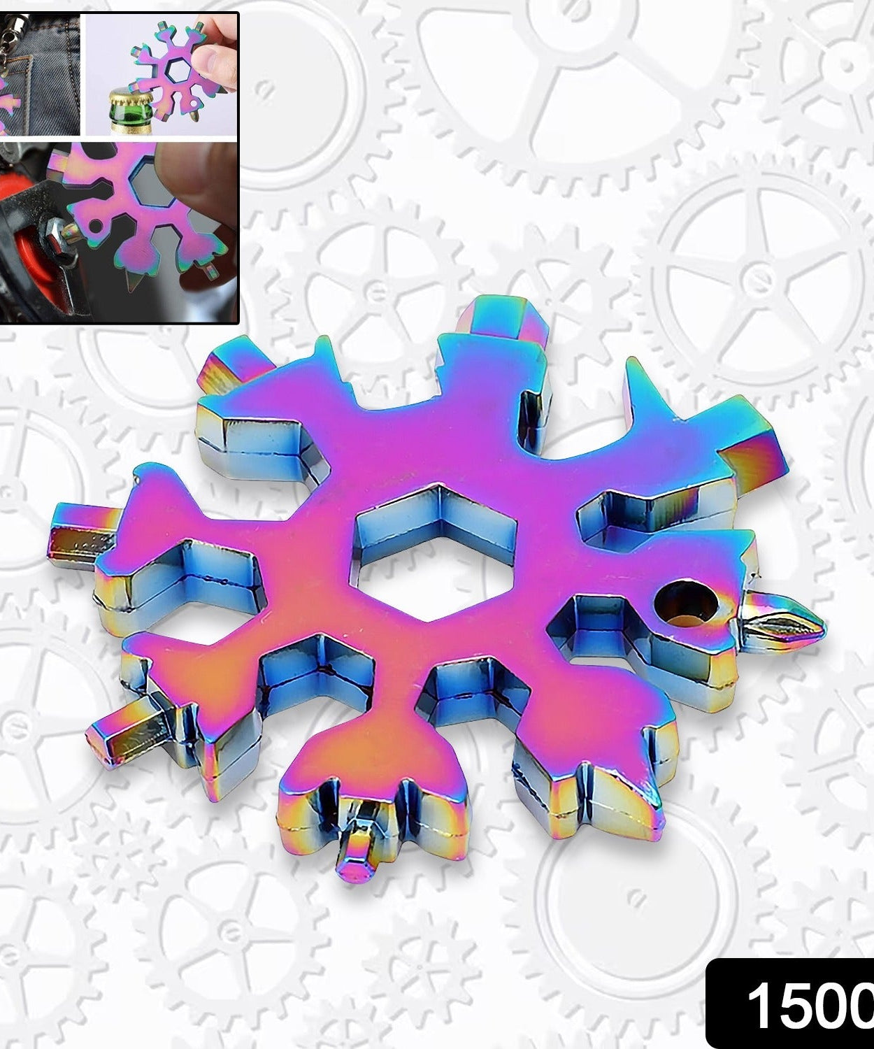 Durable & Portable 18-in-1 Snowflake Multi-Tool – Bottle Opener, Screwdriver & Wrench Kit