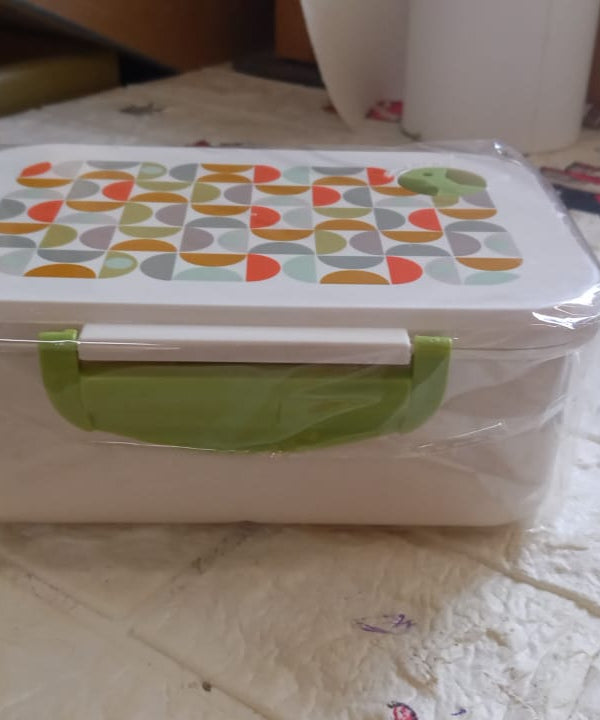 Lunch box with 3 sections, leak-proof, and spoon for convenient use