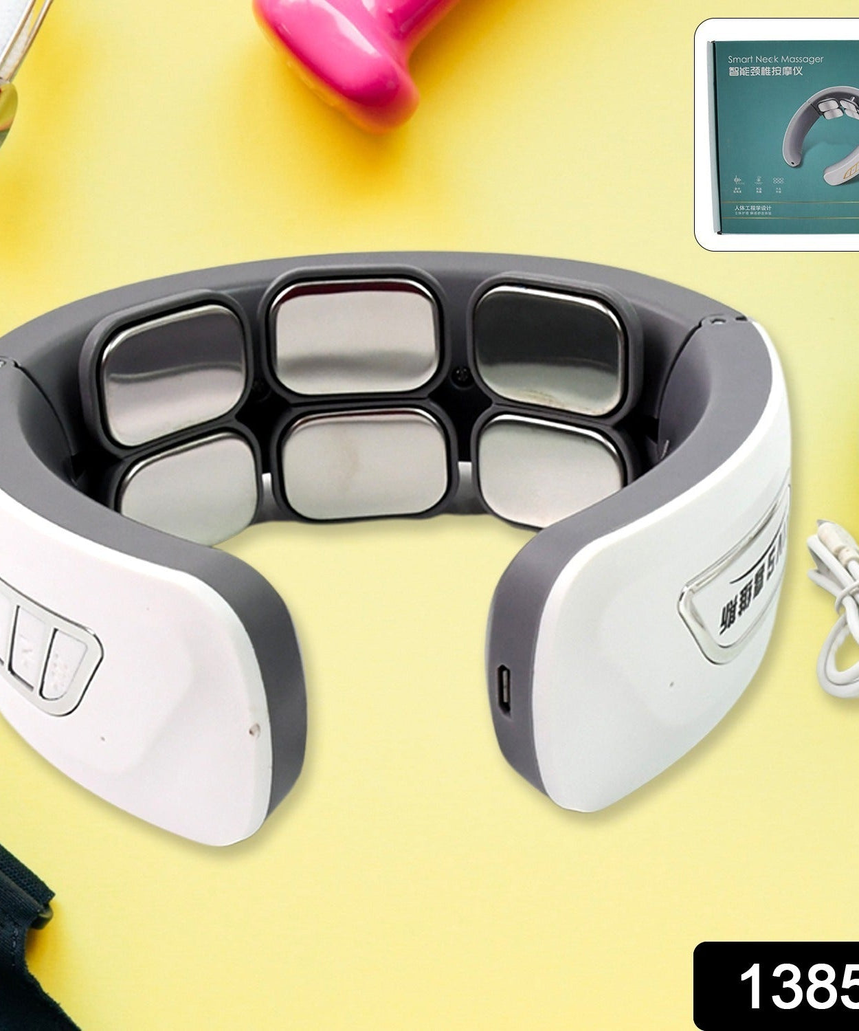 6 Heads Smart Electric Neck and Back Pulse Massager Wireless (1 Pc)