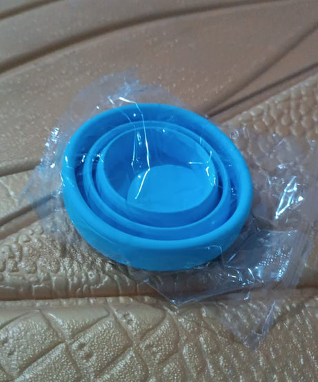 Round Silicone Foldable Glass, Foldable Travel Mug Without Lid (1 Pc)