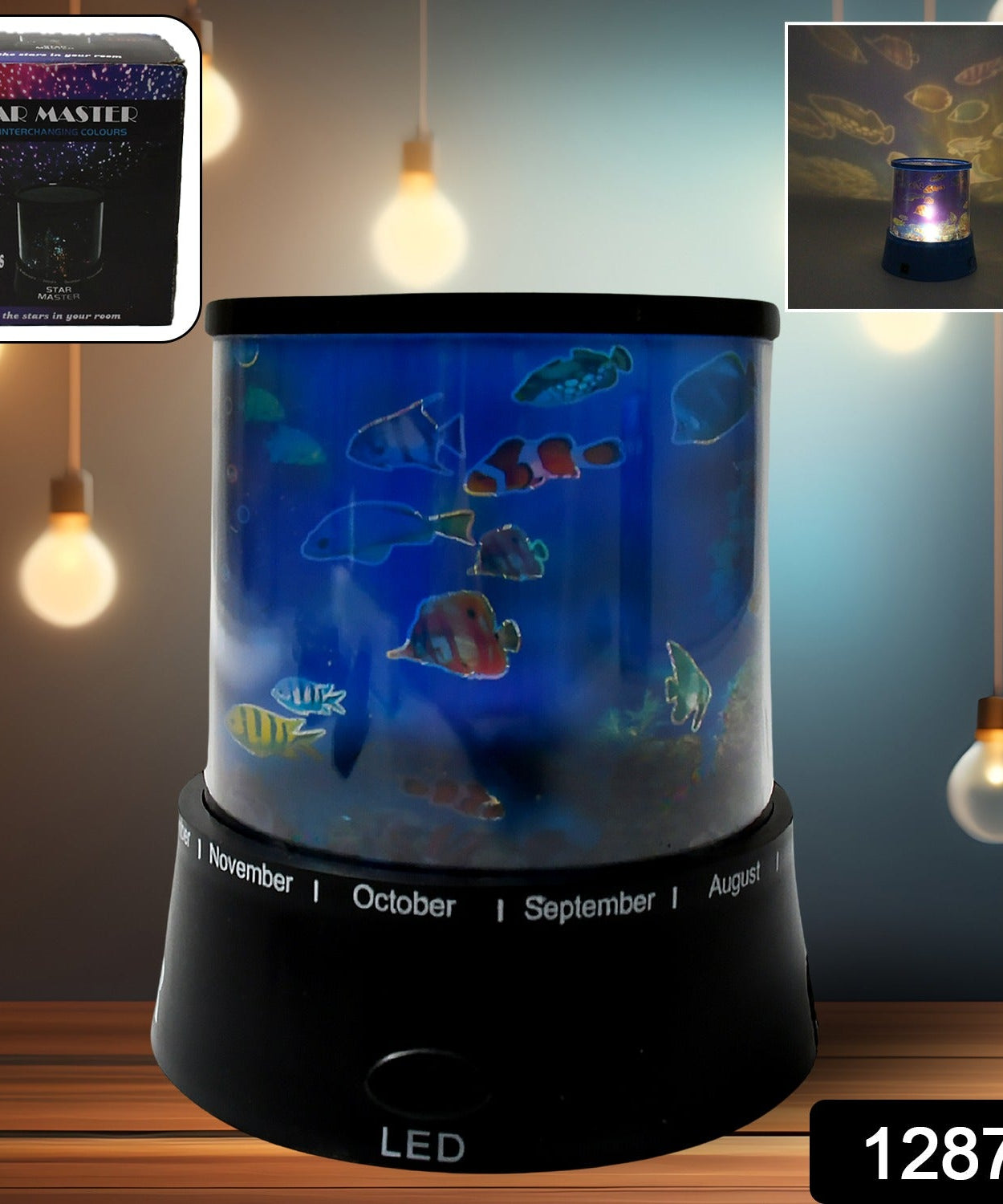 LED Projector Night Light – 3 Battery Lamps, Rotating with Music, Perfect for Kids & Home Decor (1 Pc, Battery Not Included)