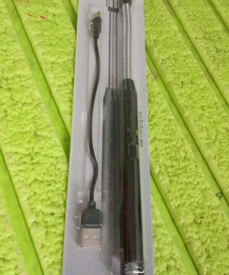 Long Flexible USB Rechargeable Electric Arc Lighter – Windproof, Flameless Plasma