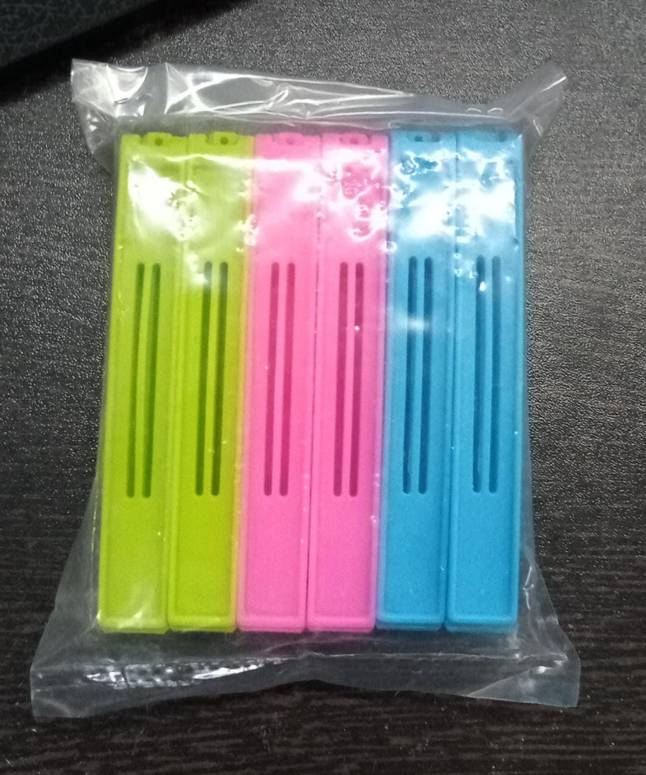 Assorted color plastic snack bag clip set, 18 pieces for sealing