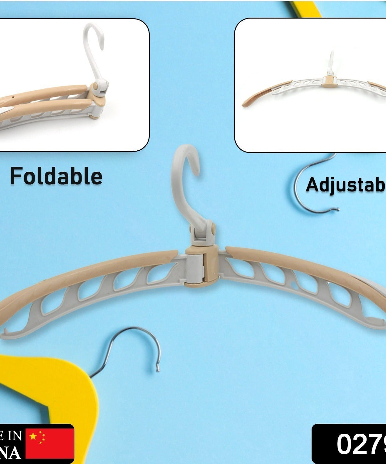 Travel clothes hanger, foldable, 360° rotating