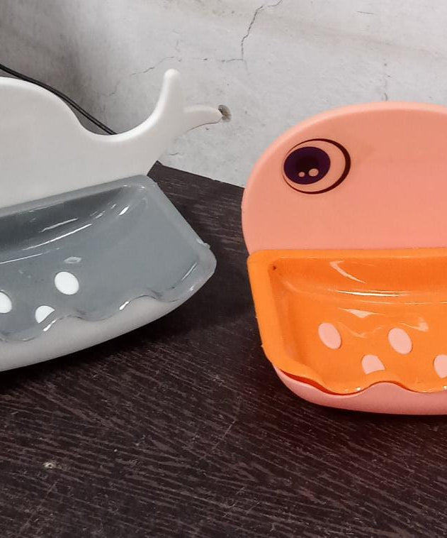 Fish-shaped wall soap holder, double layer, waterproof design