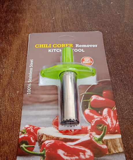 Small Stainless Steel Chili Corer Remover Kitchen Tool (1 Pc)