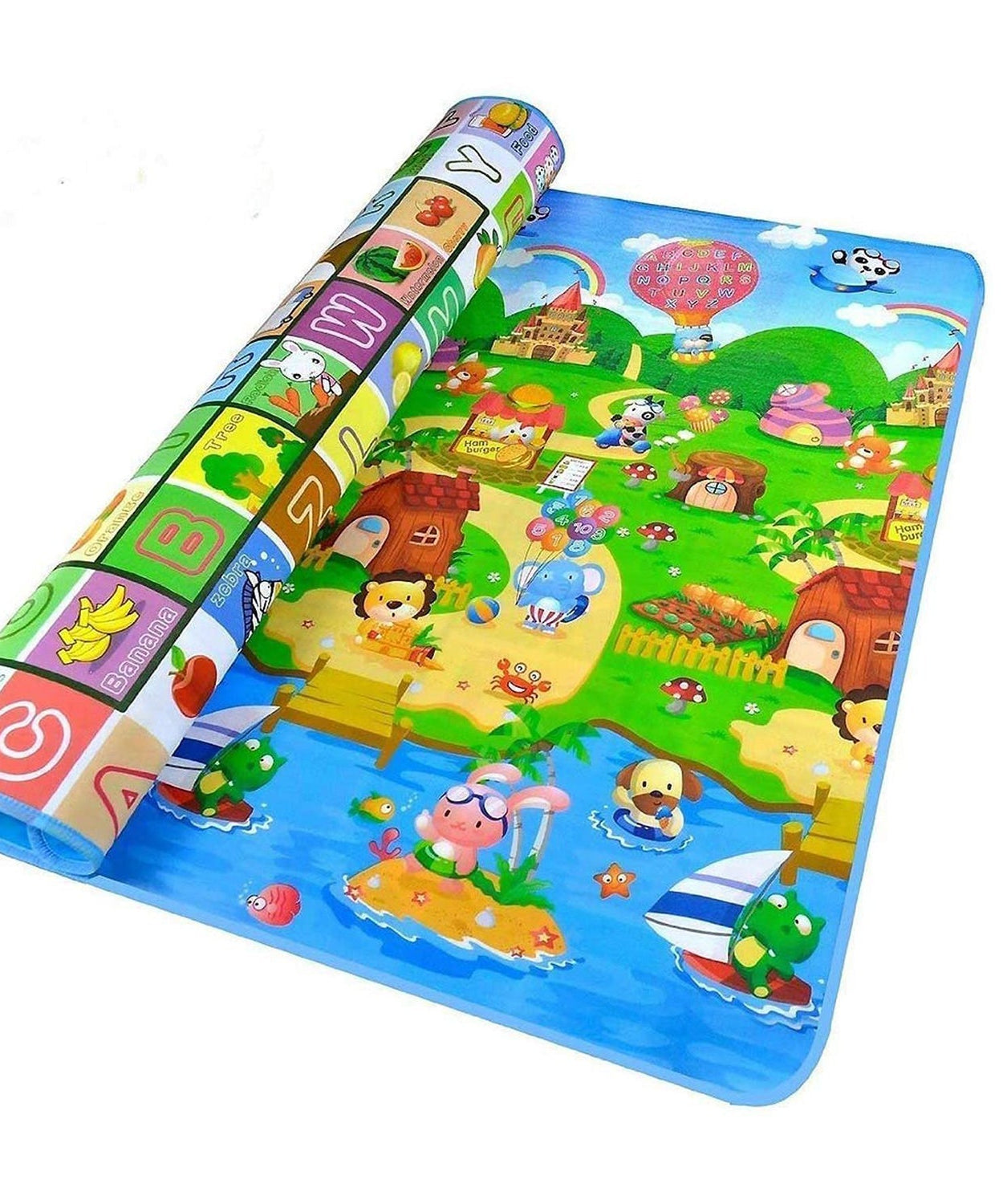 Waterproof baby play mat, double-sided with a carrying bag, size 120 x 180 cm