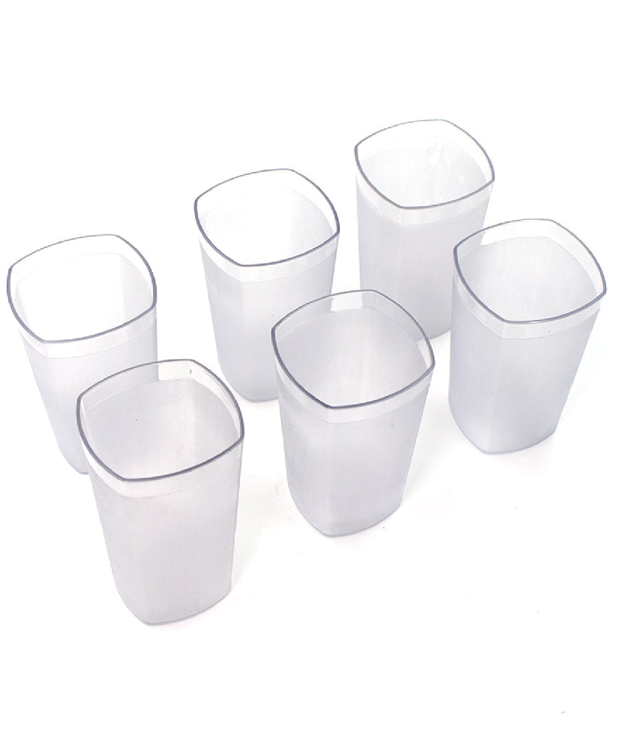 Set of 6 Ganesh Decent 350ml glasses, shown from various angles.