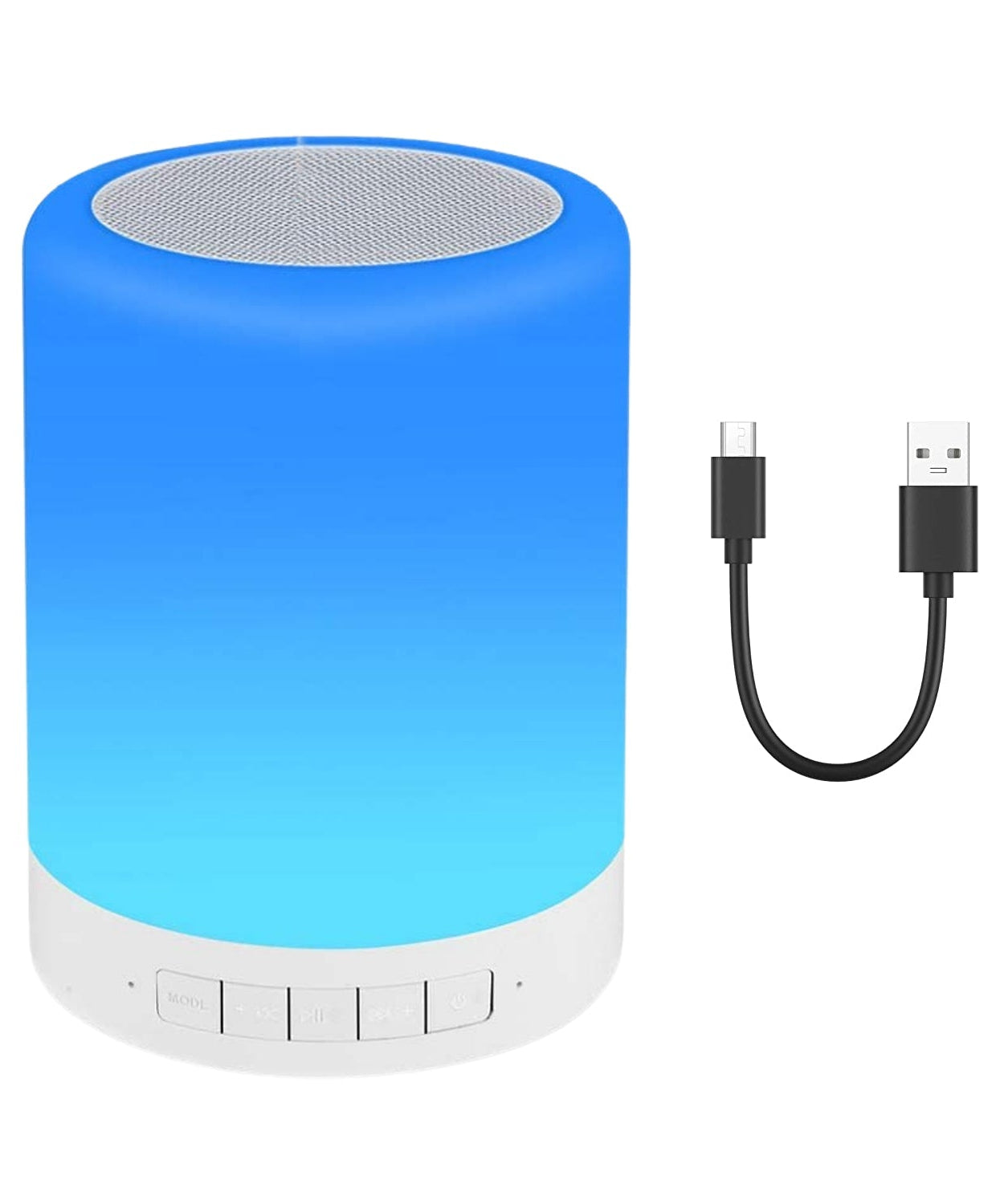 Multi-functional LED lamp with Bluetooth speaker and touch activation