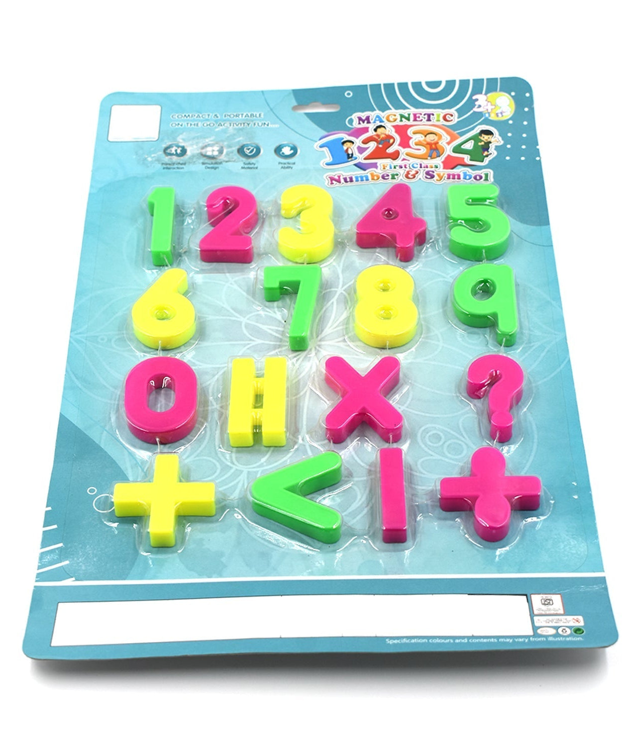 Magnetic number symbols toy set for babies, designed for interactive learning.