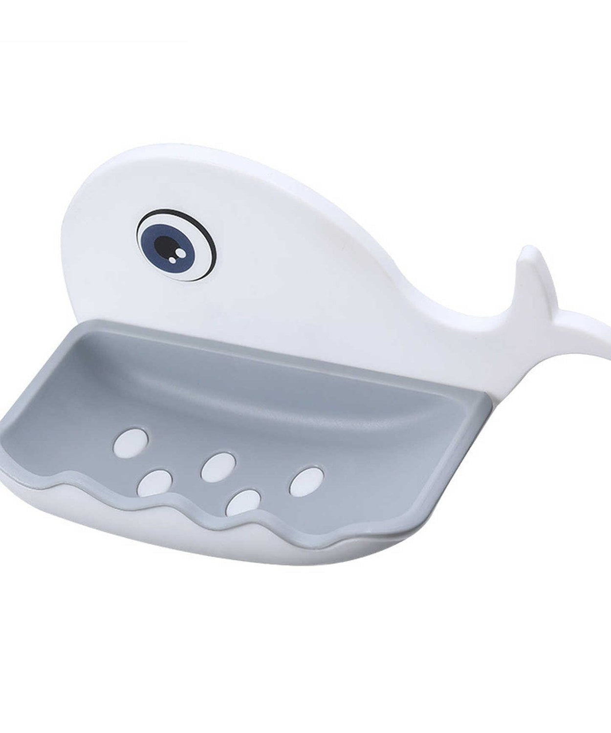 Soap dish mounted on a wall, demonstrating its adhesive and waterproof qualities in use