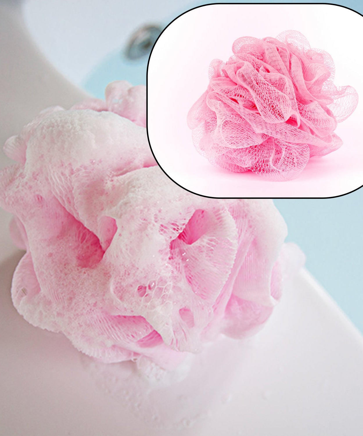 Loofah body scrubber pack of 6, ideal for gentle exfoliation and cleansing.