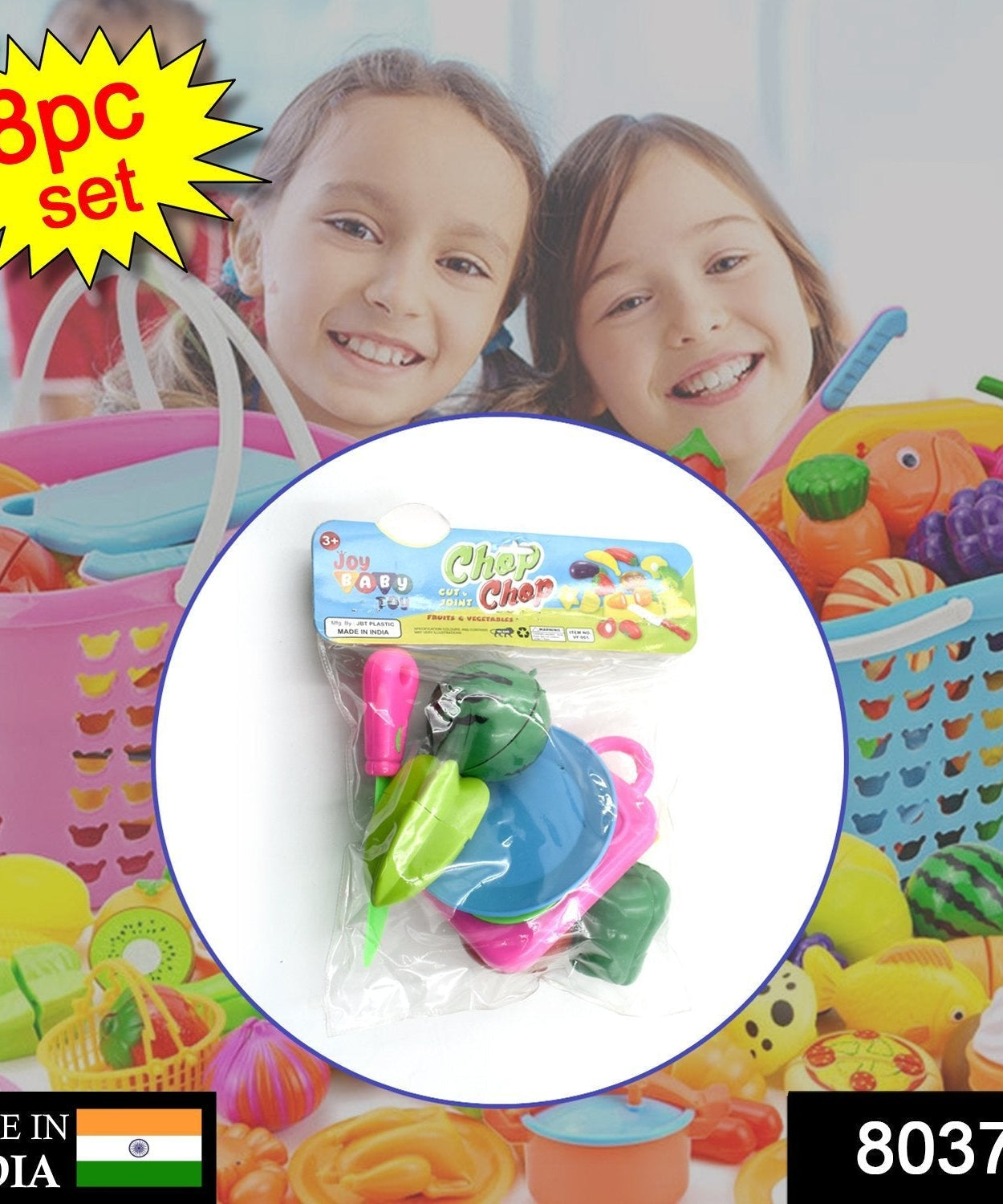 Sliceable plastic fruits set, realistic play food for kids