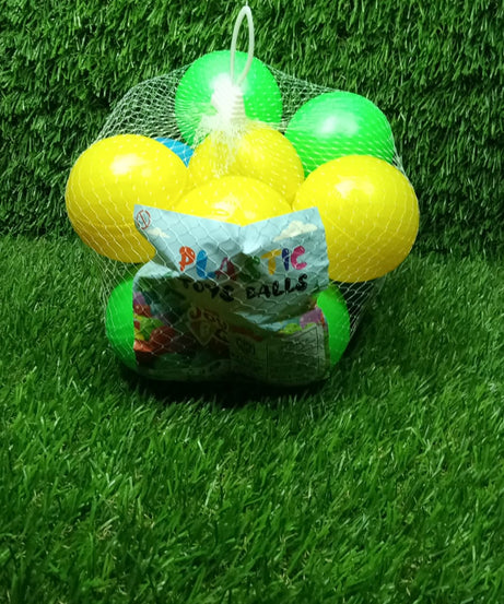 Soft multicolour balls for kids' play areas.