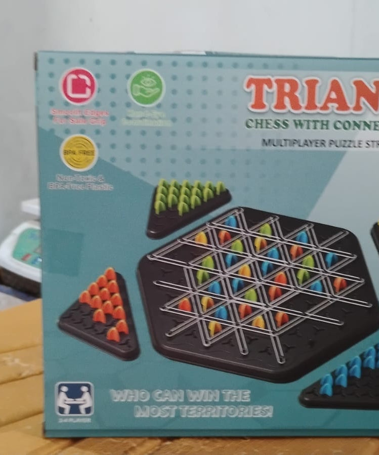 Strategic Triangle Color Matching Puzzle Board Game for Kids & Family