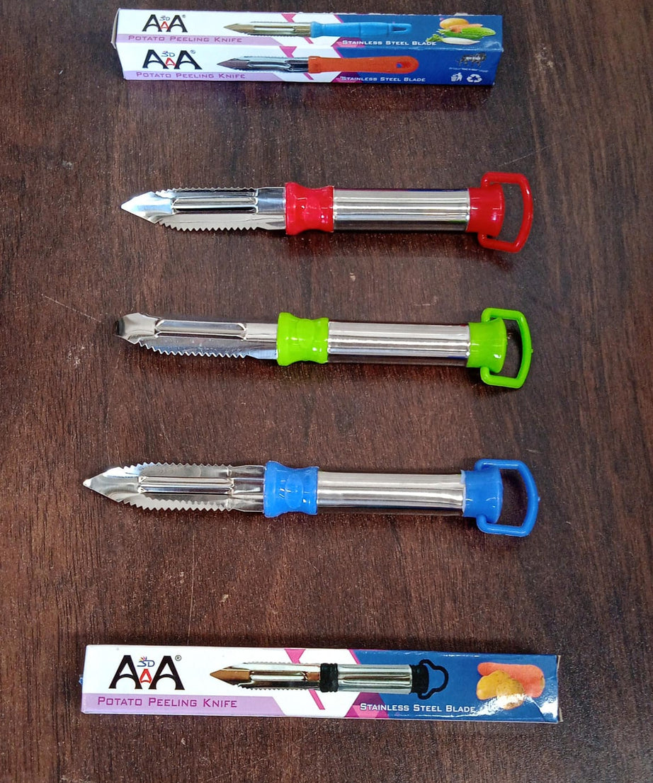 Stainless Steel 2-in-1 Vegetable Peeler - Multifunctional Grater with Hanging Ring (1 pc)