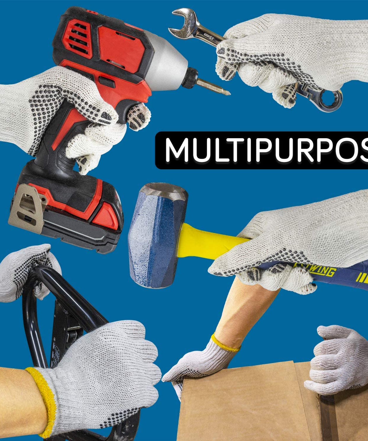 Knitted cotton hand gloves in raw white, unisex, comfortable for daily use.