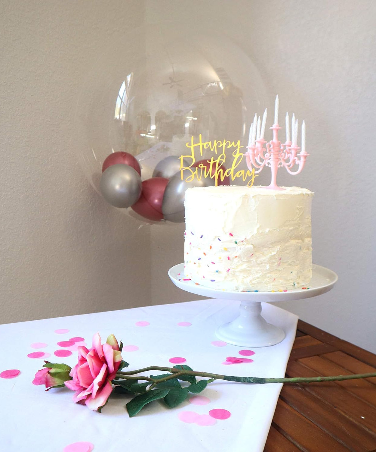 Elegant cake toppers and candle holders for special occasions