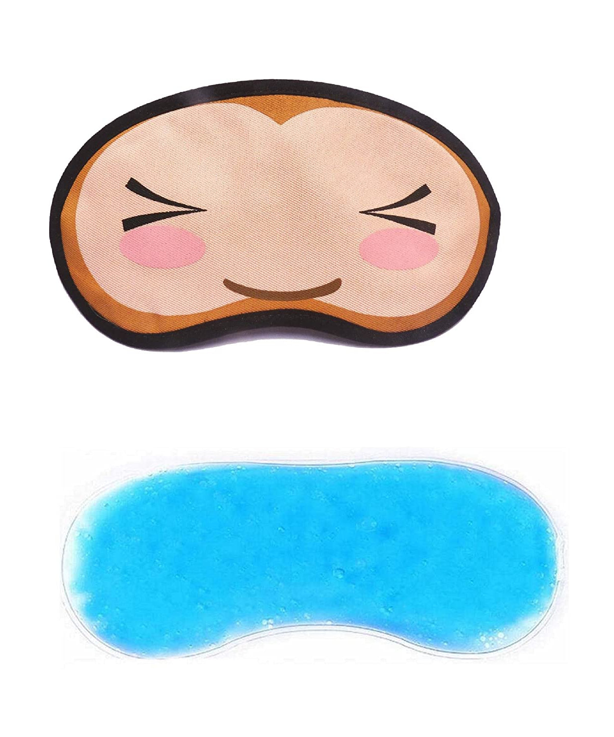 Eye mask with ice pack for soothing and meditation.