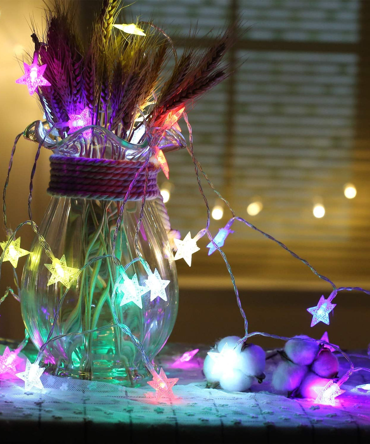 28 LED / Star 3.9 Meter Star Shape Led Light Battery Operated with Flashing Modes for Home Decoration, Kids Room, Waterproof Diwali & Wedding LED Christmas Light Indoor and Outdoor Light ,Festival Decoration (Multicolor Battery Not Included 3.9Mtr)