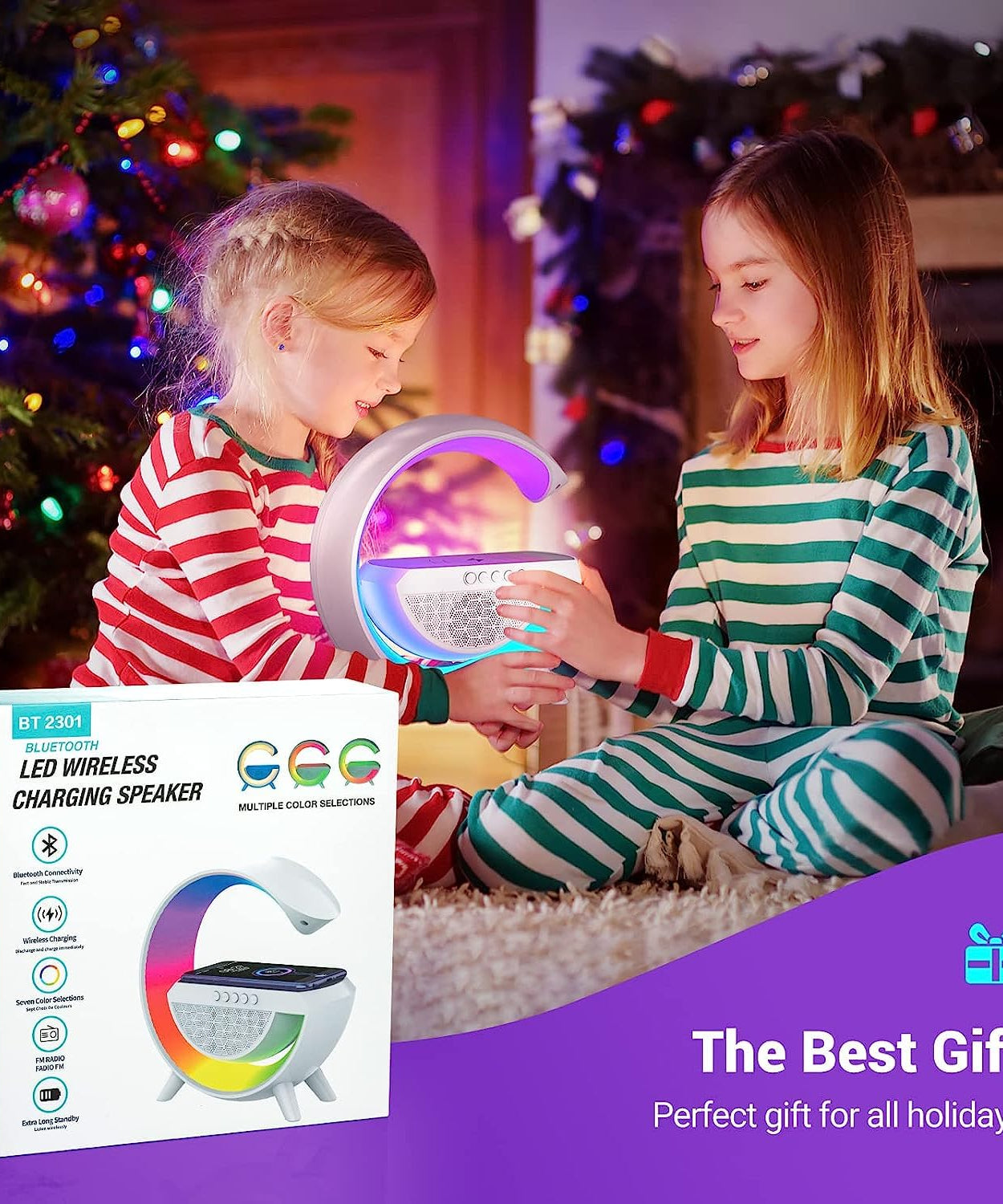 Wireless charging lamp with Bluetooth speaker