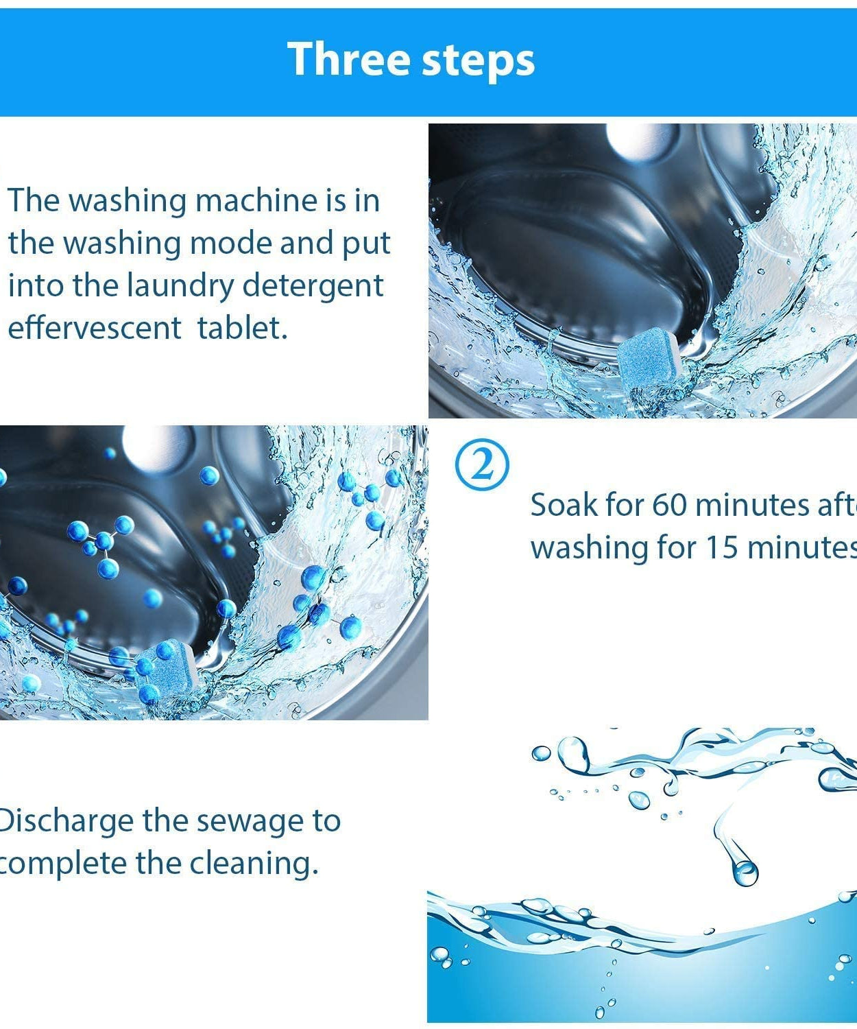 Washing machine cleaner detergent tablet