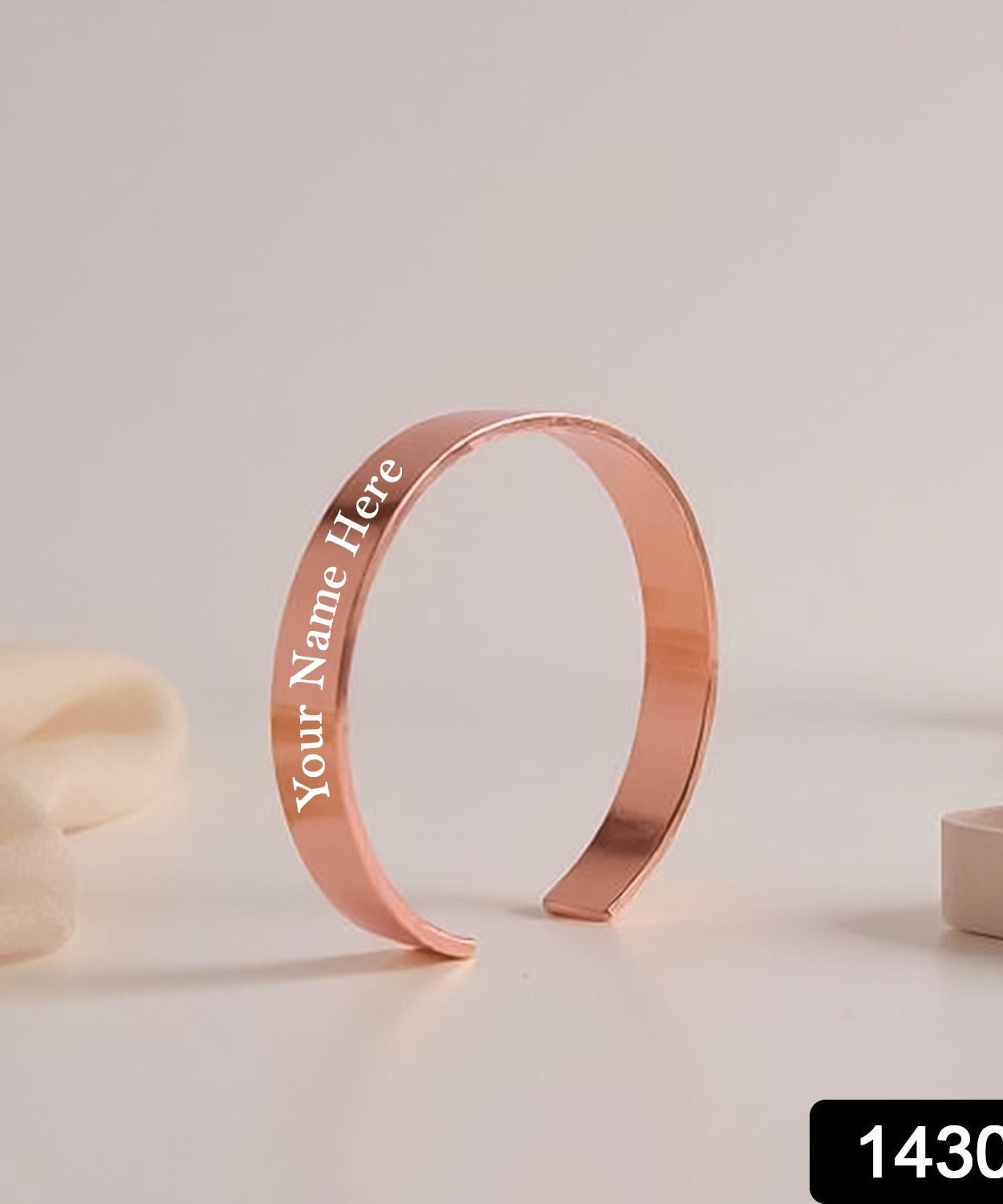 Customized / Personalized Stylish Kada Bracelet (1 Pc / Rose gold Copper)