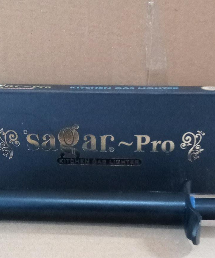 Stainless steel gas lighter displayed with a modern design and ergonomic grip.