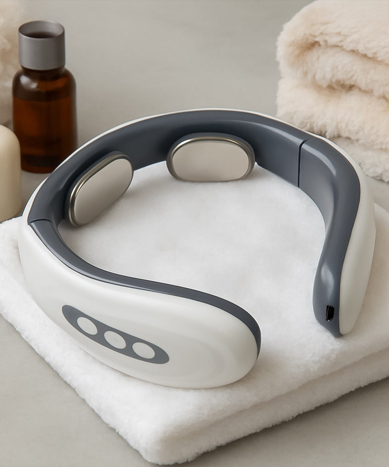 2 Heads Smart Electric Neck and Back Pulse Massager (1 Pc / Mix Design)