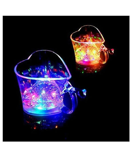 Heart Shape Activated Blinking Led Glass Cup