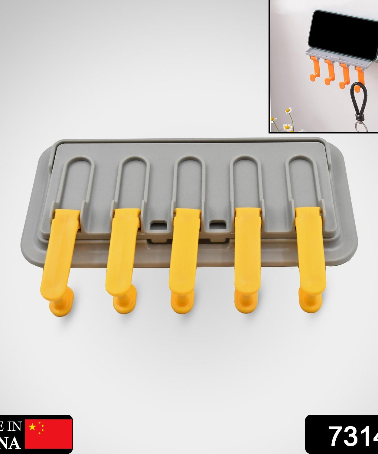Foldable wall hook for towels and coats, with mobile stand