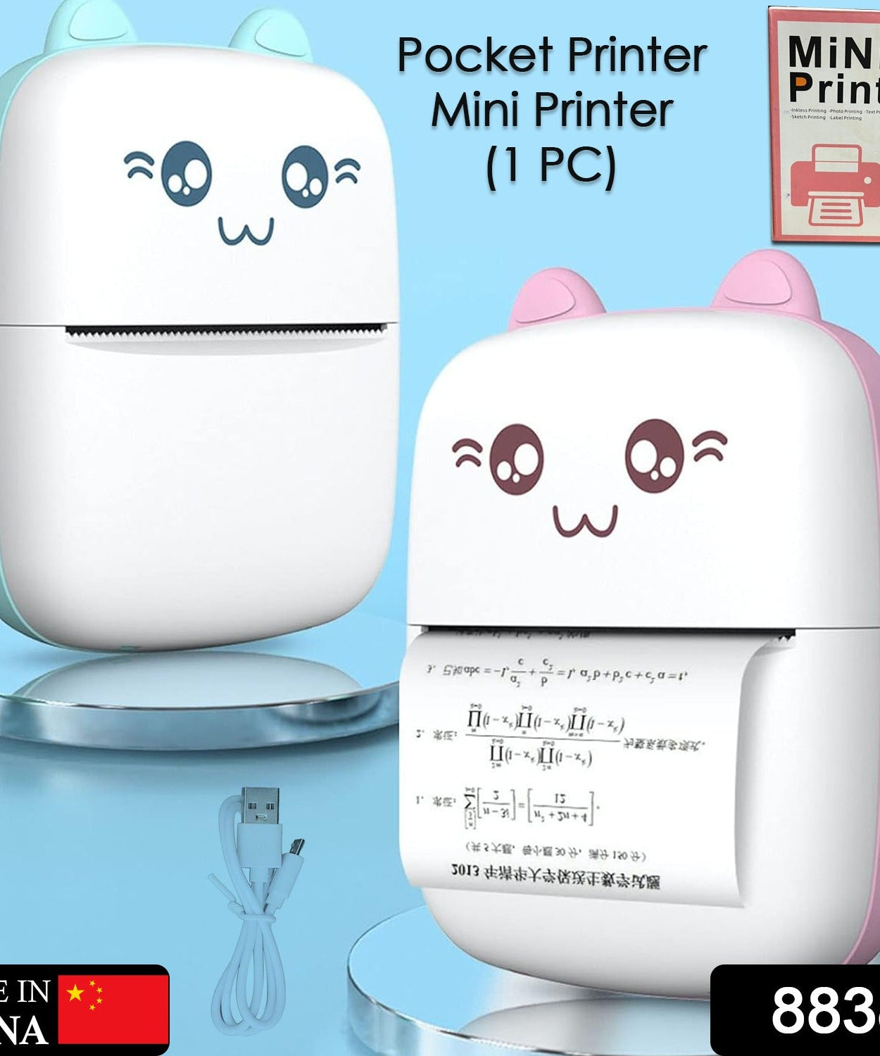 Pocket Mini Bluetooth Thermal Printer – Wireless Smart Printer for Photos (Includes 1 Roll Paper)