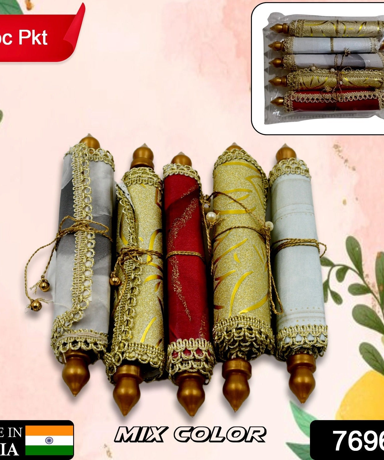 Money Gift Envelopes Lifafa - Multi Color Pack of 5 Premium Designer Envelopes, Colorful Writing Message Scroll, Sandesha Card, Style Shagun Envelope Sagan Gift Envelopes for Weddings, Birthdays, Baby Shower, Anniversary