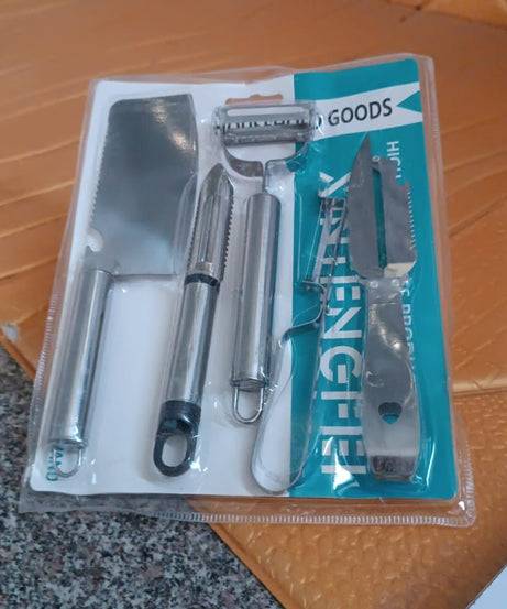 Multifunctional peeler, grater, fruit peeler, kitchen household gadget set (5 Pc Set)