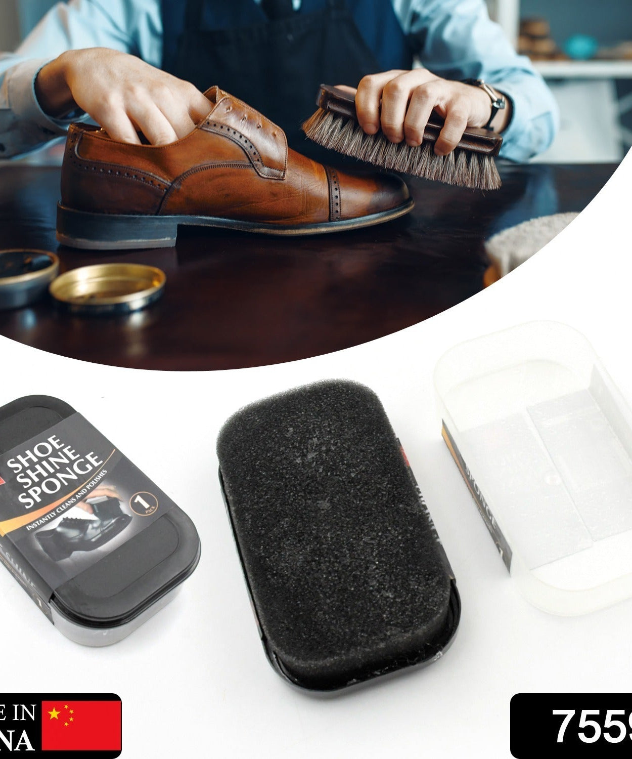 Leather shoe shiner for formal and dress shoes