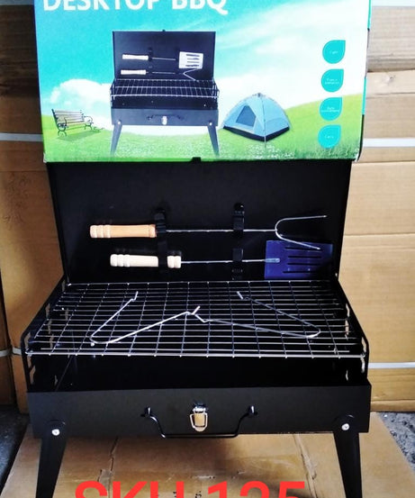 Compact barbecue toaster, briefcase style