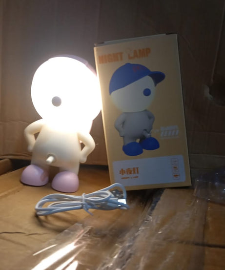Cute Lovely Cartoon Design LED Desk Night Light With Plastic Head Cap (1 Pc)