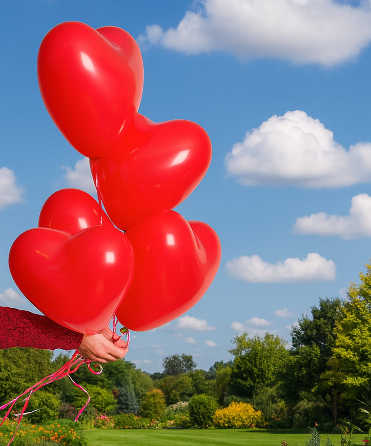 Heart shaped balloons Kinds of Rainbow Party Latex Balloons for Birthday / Anniversary / Valentine's / Wedding / Engagement Party Decoration Multicolor (4 Pcs Set)