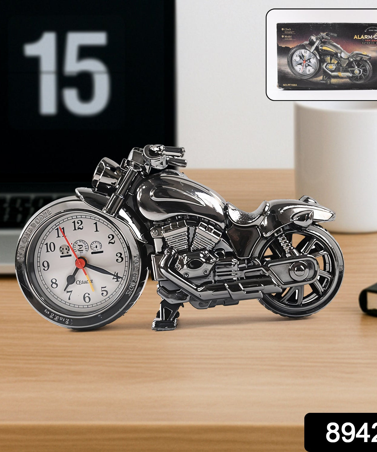 Motorcycle Alarm Clock, Motor Table Clock for Home Decor (1 Pc)