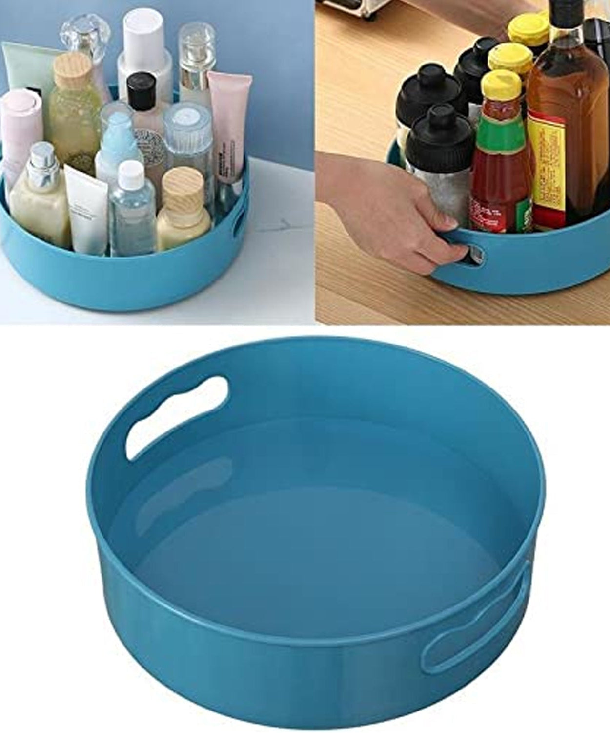 Rotating kitchen organizer trolley