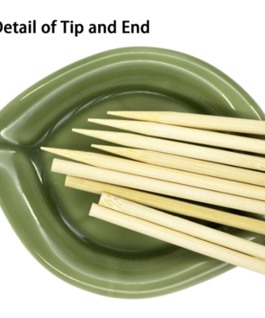 Bamboo BBQ skewers with a wooden texture.