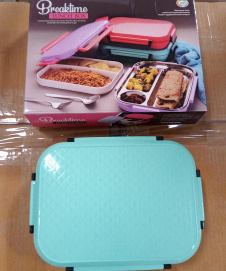 Customized Break Time Lunch Box Steel Plate Multi Compartment Lunch Box Carry To All Type lunch In Lunch Box & Premium Quality Lunch Box ideal For Office , School Kids & Travelling Ideal