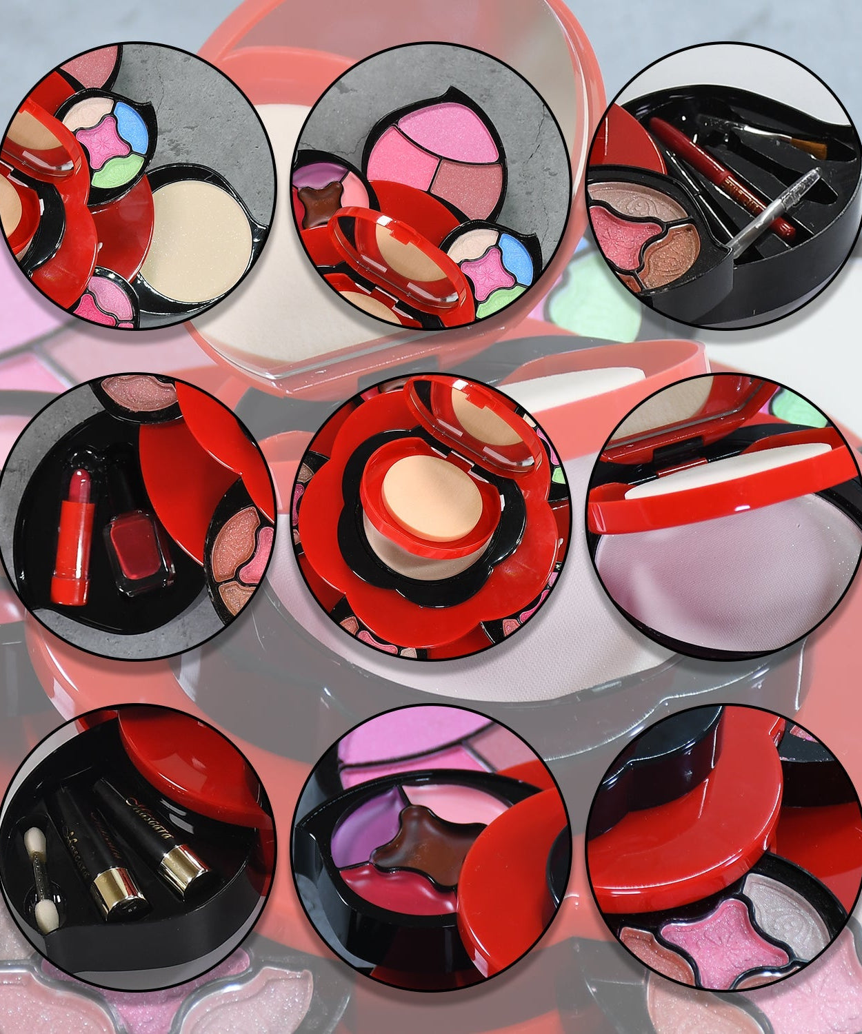 Flower palette makeup kit with multiple colors