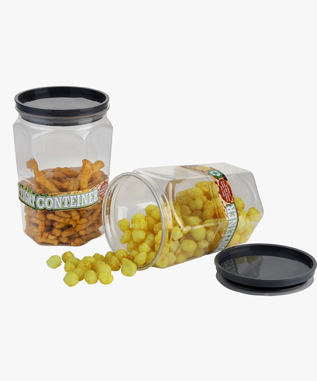 Airtight container set for kitchen organization.