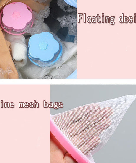 Pouch for filtering lint and hair from washing machine.