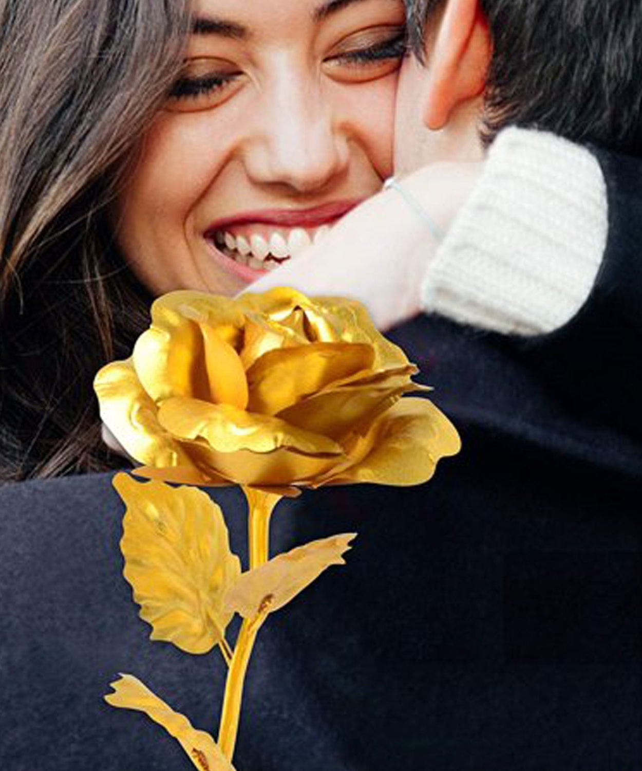 Elegant golden rose for decor