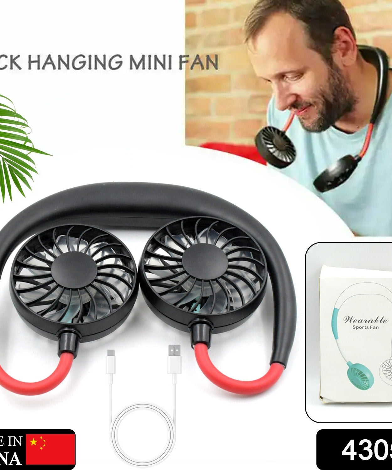 Rechargeable neckband fan for hands-free cooling